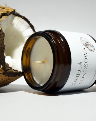 Veganiška rapsų žvakė su medvilniniu dagčiu, kokosų kvapo 120 ml MgLife - 2