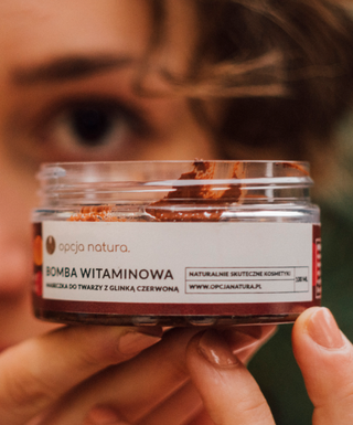 Vitaminų bombos veido ir kūno kaukė su raudonu moliu 100% natūralios Opcja Natura - 2