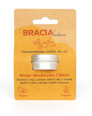 Vaisinis šerbetas sausoms ir suskeldėjusioms lūpoms vyšnių, mangų ir mandarinų Bracia Mydlarze - 5