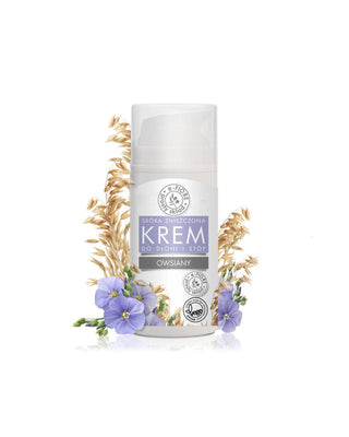 Avižinių dribsnių kremas su linų ir apelsinų aliejumi rankoms ir pėdoms