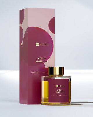 Aromato difuzorius stikliniame butelyje su natūraliomis rotango lazdelėmis su rožių ir vanilės kvapu HiSkin - 1