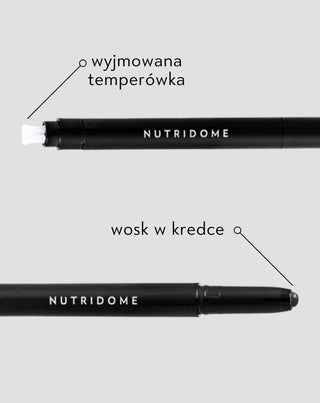 Nutridome juodos spalvos antakių vaško pieštukas su ricinos aliejumi ir laminavimo efektu (03 Black) - 2