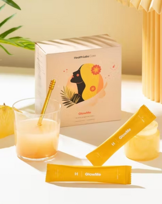 GlowMe geriamasis kolagenas su ananasų-mango skoniu Health Labs Care 30 paketėlių