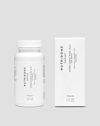 Alfa lipoinė rūgštis ALA, palaikanti gliukozės apykaitą Nutridome maisto papildas 60 vnt. - 2