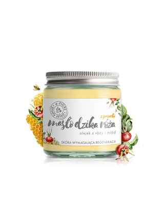 Atkuriamasis laukinių rožių sviestas su medumi, skirtas sausai odai, kuriai reikia atgaivos E-Fiore - 1