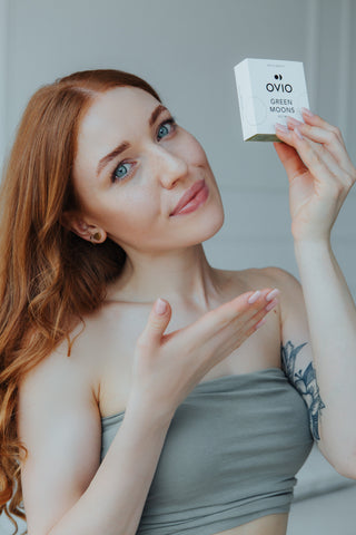 Ovio žali kontaktiniai lęšiai su sidabriniu krašteliu Green Moons Nr.3 3 Ovio - 2