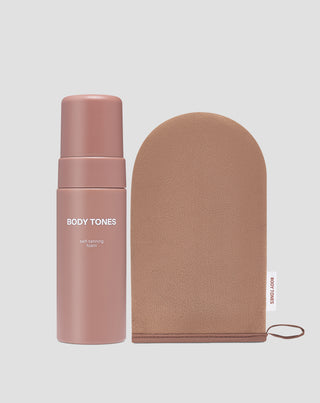 Body Tones savaiminio įdegio putų rinkinys visų atspalvių odai + aplikavimo pirštinė - 1