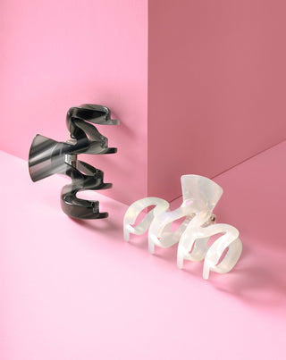 Didelių plaukų segtukų rinkinys - perlų ir juodos spalvos Twisty 2 vnt. - 4