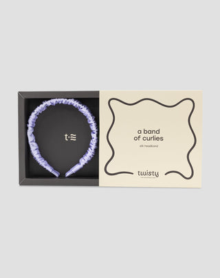 Šilkinė 100 % natūralaus šilko plaukų juosta alyvinė Twisty - 3