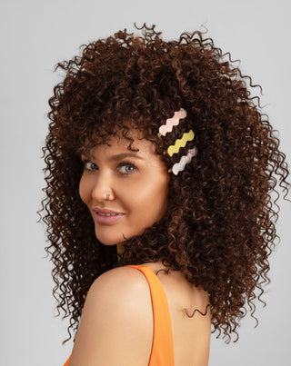 Banguojančių plaukų segtukų rinkinys - perłinė, žalia, rožinė Twisty 3 vnt. - 3