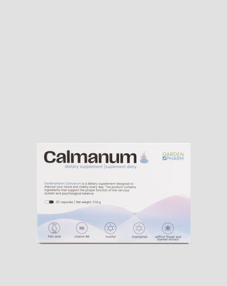 Maisto papildas gerai nuotaikai, savijautai ir nervų sistemai palaikyti Calmanum Gardenpharm 30 kapsulių - 1