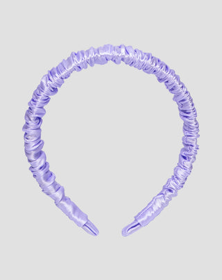 Šilkinė 100 % natūralaus šilko plaukų juosta alyvinė Twisty - 1