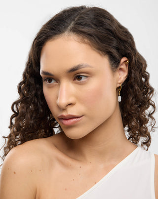 Paauksuotų auskarų rinkinys su baltuoju nefritu iš nerūdijančio plieno Mys_2 - 4