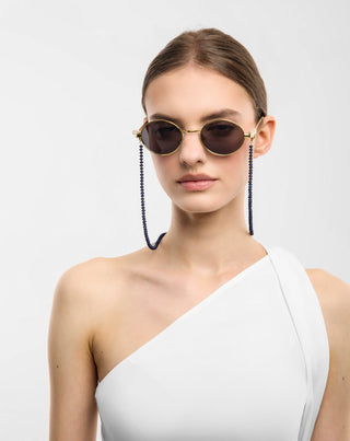 Paauksuota akinių grandinėlė su lazuritu Mys_3 - 3