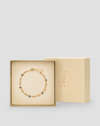 Paauksuota nerūdijančiojo plieno apyrankė su lazuritu Mys - 4