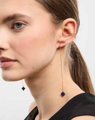 Paauksuotų lazurito auskarų rinkinys nerūdijančiame pliene Mys_1 - 2