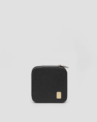 Maža papuošalų dėžutė su skyriais, ritinėliais ir kabliukais, juoda Mys - 1