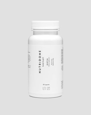 Biotinas kapsulės 2500 mcg vitamino H plaukams, odai ir nagams Nutridome 60 vnt. - 1
