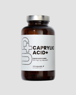 "UP Caprylic acid+" papildas virškinimo komfortui ir žarnyno sveikatai palaikyti "UP Health Pharma" 120 kapsulių