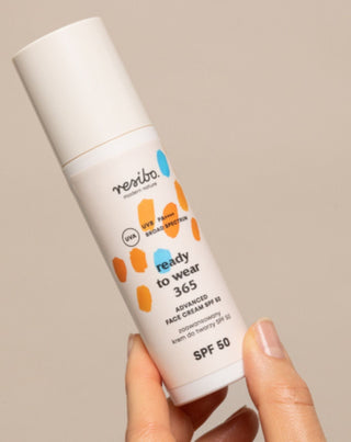 Pažangus veido kremas su SPF 50, stabdantis odos senėjimą Paruoštas dėvėti 365 Resibo - 2