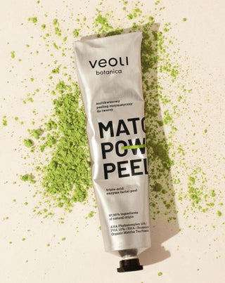 Fermentinis šveitimas su AHA 10 %, PHA 10 %, BHA Matcha power peel Veoli Botanica