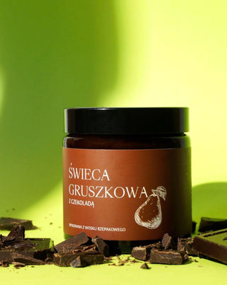 Natūralaus rapsų vaško žvakė su kriaušių ir šokolado kvapu Mglife - 3