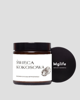 Veganiška rapsų žvakė su medvilniniu dagčiu, kokosų kvapo 120 ml MgLife - 4