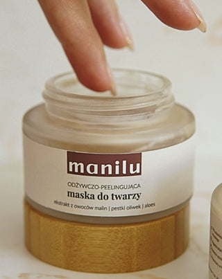 Maitinamoji ir šveičiamoji veido kaukė su alyvuogių branduolių ir makadamijų aliejumi Manilu - 3
