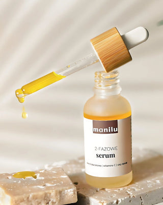 Dviejų fazių naktinis serumas sausai odai su hialurono rūgštimi ir vitaminu C Manilu - 2