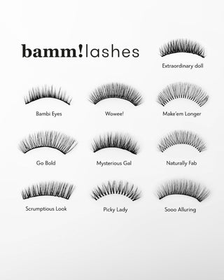 Bamm!lashes daugkartinio naudojimo 2d dirbtinės blakstienos ant juostelės Scrumptious Look - 3