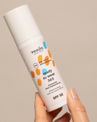 Pažangus veido kremas su SPF 50, stabdantis odos senėjimą Paruoštas dėvėti 365 Resibo - 2