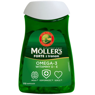 Maisto papildas su Omega-3 rūgštimis ir vitaminu D - E Forte Moller's 112 kapsulių - 1