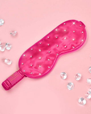 Šilkinis miego raištis, dekoruotas kristalais - karštos rožinės spalvos Crystallove - 3