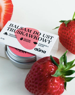 Braškių lūpų balzamas lūpų spalvai paryškinti ir blizgesiui suteikti Auna - 4