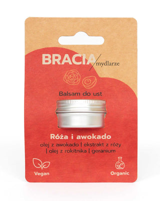 Regeneruojantis rožių ir avokadų lūpų balzamas su vitamino E Bracia Mydlarzes