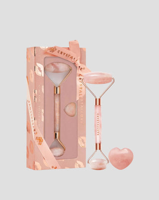 Masažuoklis veidui iš rožinio kvarco meilės akmens Selflove rinkinys Crystallove