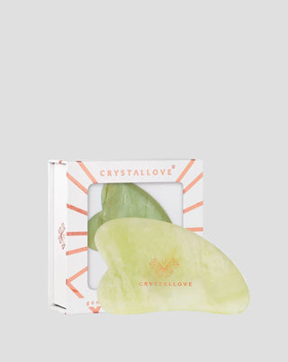 Plokštelė veido masažui gua sha iš jadeito, jaunystės akmens Crystallove - 1