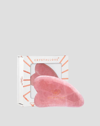Plokštelė veido masažui gua sha iš rožinio kvarco - meilės akmuo Crystallove - 1