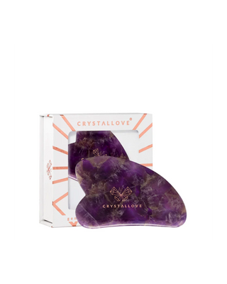 Gua sha veido masažo plokštelė su ametisto akmeniu harmonijai ir atsipalaidavimui Crystallove - 1