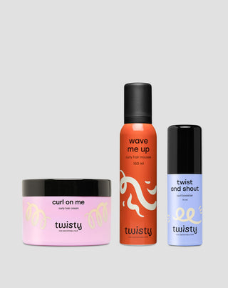 Rinkinys kremas + putos + booster garbanotų ir banguotų plaukų priežiūrai ir formavimui Twisty - 1