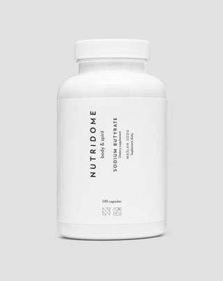 Natrio butiratas 620 mg per parą žarnyno, uždegiminiams ir bakterinės floros sutrikimams gydyti Nutridome 180 vnt.