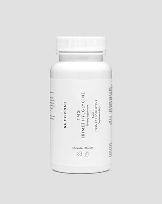 Trimetiloglicinas Betainas TMG homocisteino metabolizmui ir širdies bei kraujagyslių sistemos palaikymui Nutridome 60 vnt.