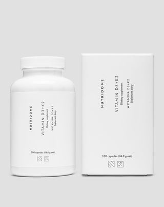 Vitaminai D3+K2 su inulinu skeleto sistemai ir imunitetui palaikyti Nutridome 180 vnt.