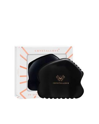 Gua sha veido masažo plokštelė, pagaminta iš didžiulės galios obsidiano akmens Crystallove - 1