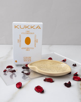 Kukka rankų darbo keramikinė smilkalų lėkštutė Palo santo - 4