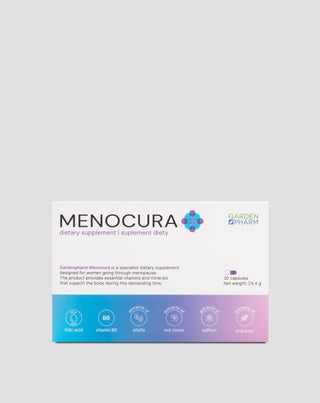 Maisto papildas menopauzės simptomams palengvinti Menocura Gardenpharm 30 kapsulių