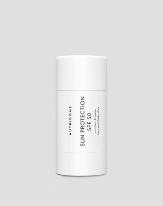 mineralinis SPF 50 filtras veidui ir kūnui, lūpų pieštuko formos, drėkina ir apsaugo nuo UVB, UVA spindulių nutridome
