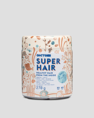 Oh!Tomi kramtomieji vitaminai plaukams, skirti pagreitinti augimą ir išvaizdą Super Hair (60 vnt.) - 1